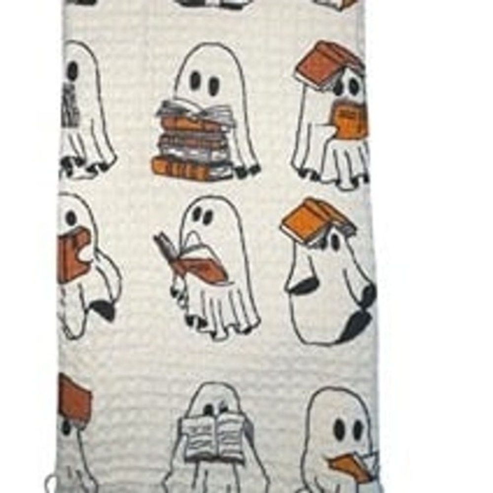 Tiktok Viral Ghosts Reading Books Halloween Kitchen Towels - Rachel Zoe - Picture 2 of 2